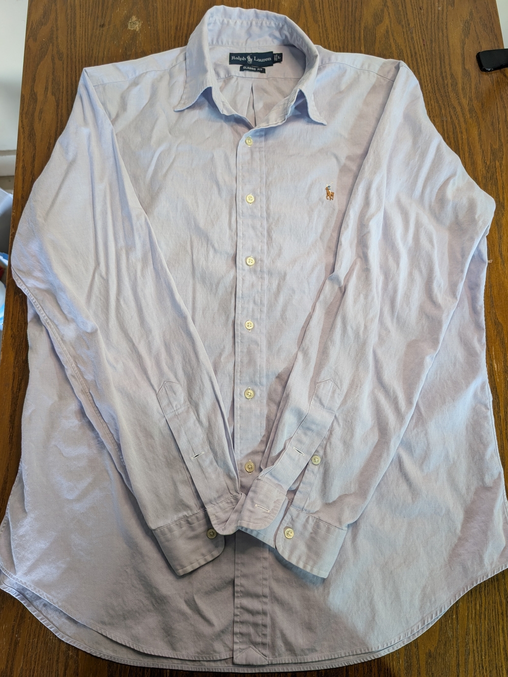 Ralph Lauren Pale Blue Long-Sleeve Button-Down Shirt
